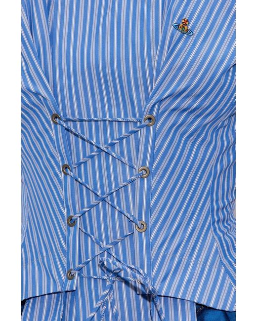 Vivienne Westwood Blue 'kate' Striped Shirt,