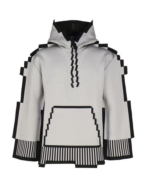 Loewe Gray Pixelated Hoodie In Technical Knit for men