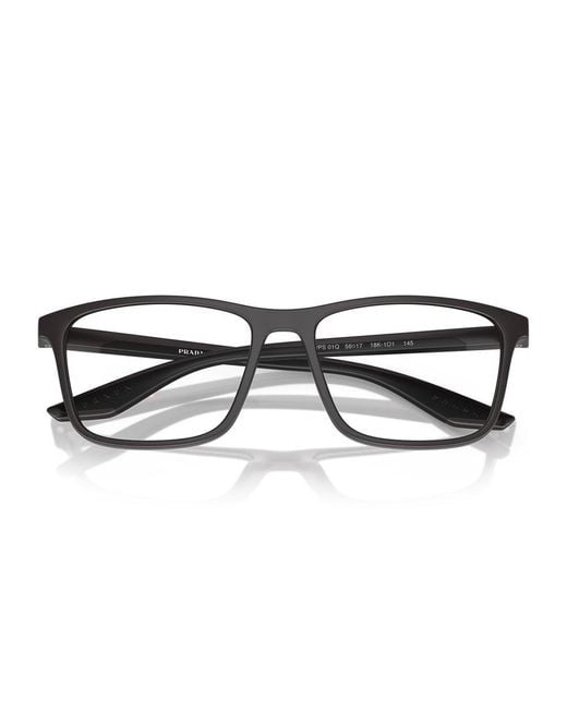 Prada Black Square Frame Glasses for men