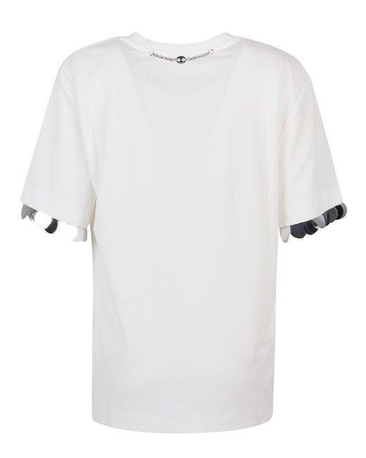 Rabanne White Crewneck Short-sleeved T-shirt