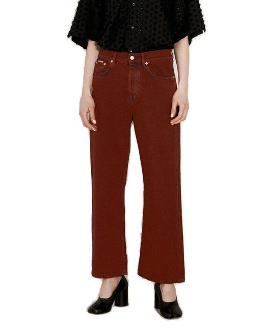 Eytys Red Avalon Cropped Jeans