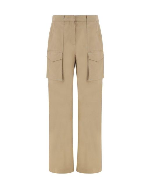 Ermanno Scervino Natural High-waist Straight-leg Cargo Trousers