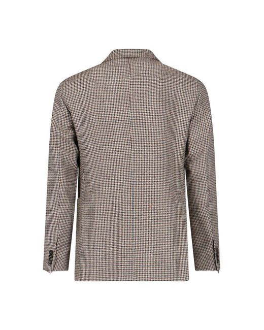 Tagliatore Brown Micro-houndstooth Patterned Single-breasted Blazer for men