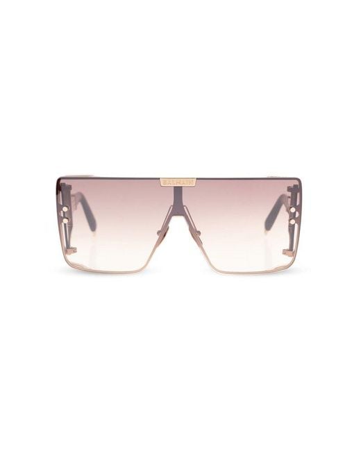 BALMAIN EYEWEAR Pink Wonder Boy Oversized Square Frame Sunglasses