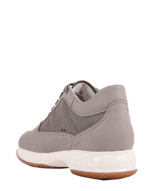 Hogan Gray Interactive Lace-Up Sneakers for men