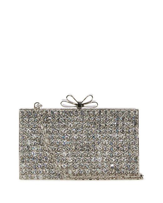 Mach & Mach Gray Mach&Mach Crystal Embellished Tote Bag