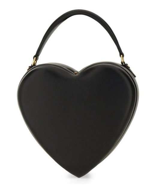 Moschino Black Heart-shaped Top Handle Bag