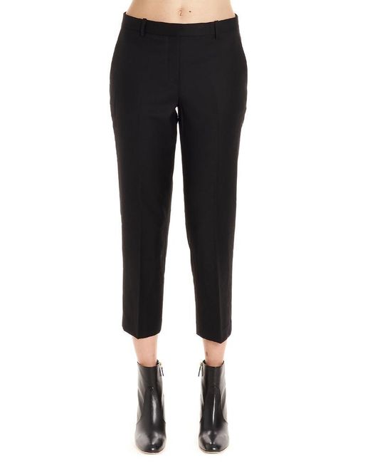 Theory Wool Cropped Tailored Pants in Black - Lyst