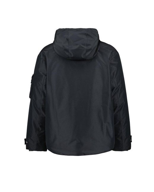 Prada Black Buttoned Curved Hem Down Jacket for men