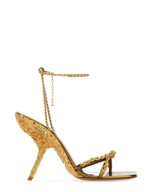 Ferragamo Metallic Bejeweled Sandals
