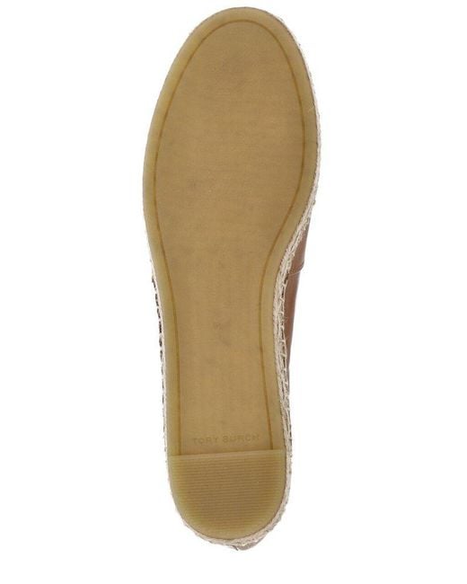 Tory Burch Brown Double-t Flat Espadrilles