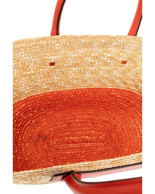 Jimmy Choo Orange ‘Beach Basket Small’ Shopper Bag