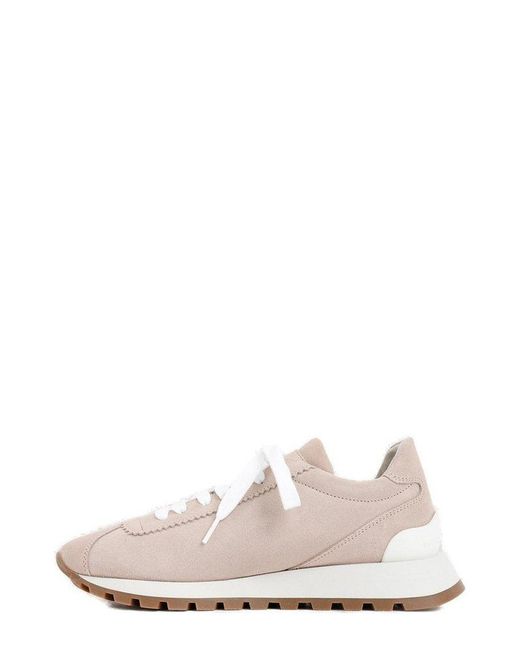 Brunello Cucinelli Pink Round-toe Lace-up Trainers