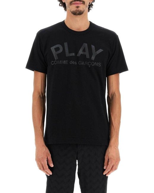 COMME DES GARÇONS PLAY Black Comme Des Garcons Play Logo Print T-Shirt for men