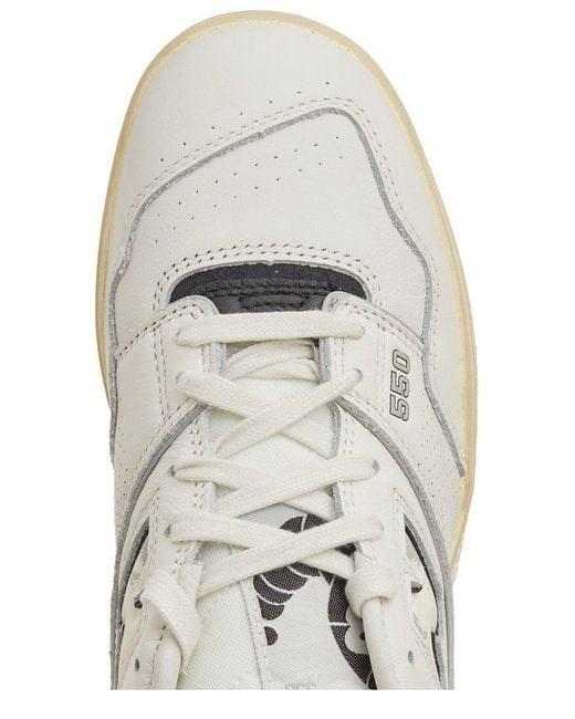 New Balance White 550 Lace-Up Sneakers