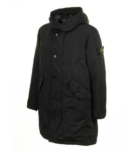 Stone Island Black Anti-Drop Long Down Parka for men