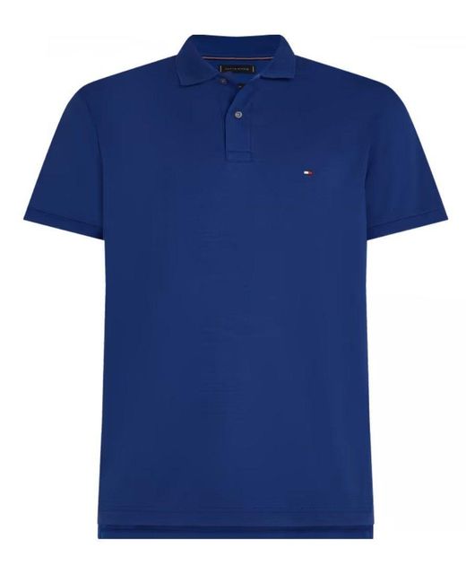 Tommy Hilfiger Blue Flag Embroidered Short-Sleeved Polo Shirt for men