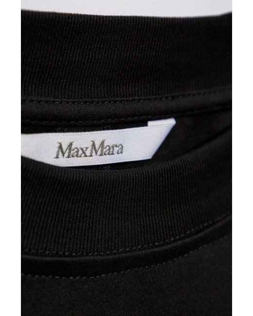 Max Mara Black Giotto Crewneck Half-sleeved Top