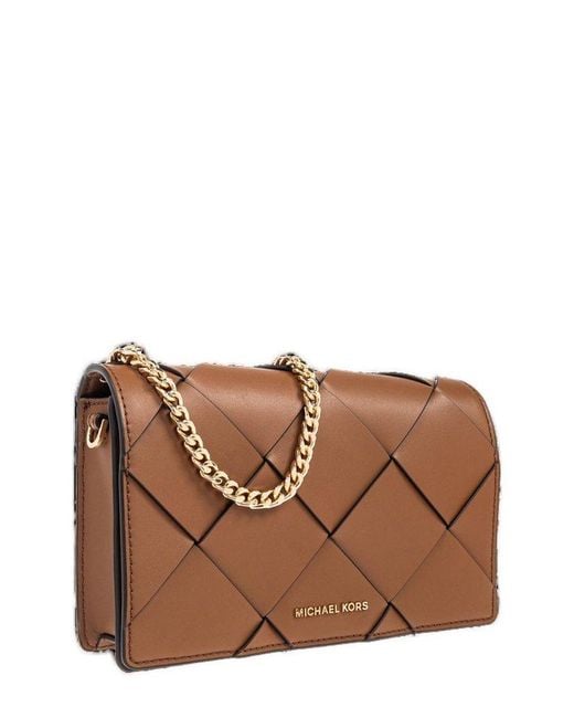 MICHAEL Michael Kors Black Jet Set Medium Woven Crossbody Bag
