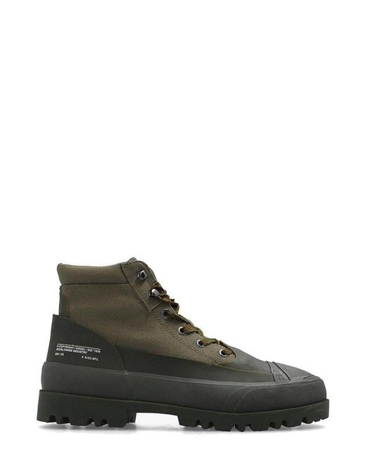 DIESEL Green D-hiko Bt X Lace-up Ankle Boots for men