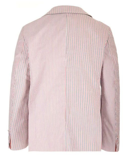 Thom Browne Pink Striped Single-breasted Blazer for men
