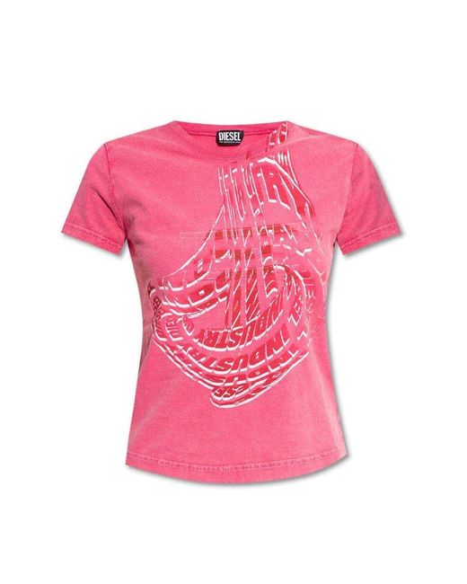 DIESEL Pink 't-slidart' T-shirt