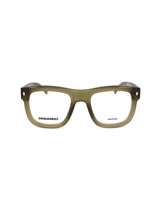 DSquared² Black Square Frame Glasses for men