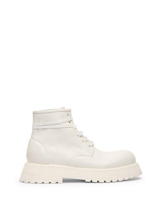 Marsèll White Micarro Lace-up Ankle Boots for men