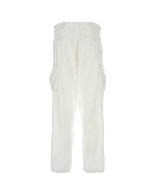 Prada White Pocket Cargo Pants for men
