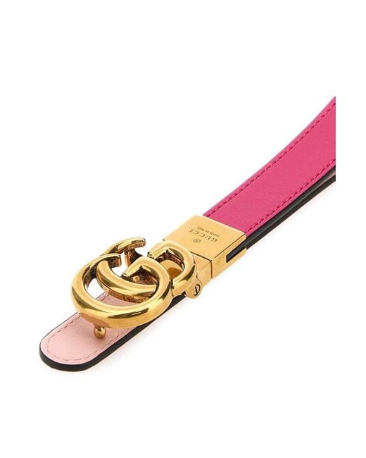 Gucci reversible black pink belt best sale