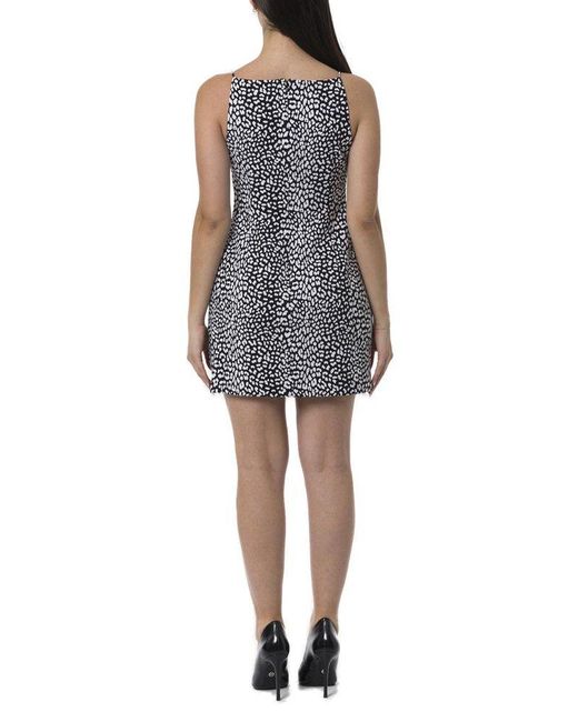 MICHAEL Michael Kors Gray Graphic Leopard Print Stretch Crepe Mini Dress