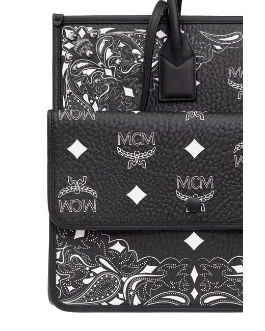 Mcm bag top black and white
