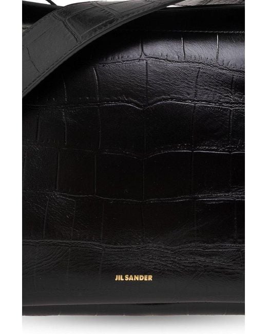 Jil Sander Black 'flap Messenger Small' Shoulder Bag,