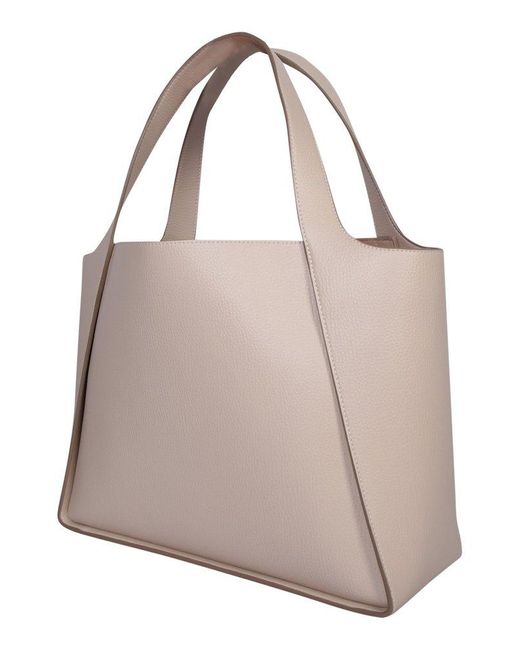 Stella McCartney Pink Logo Studded Open-top Tote Bag