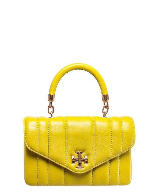 Tory Burch Kira Mini Top Handle Bag in Yellow | Lyst Canada