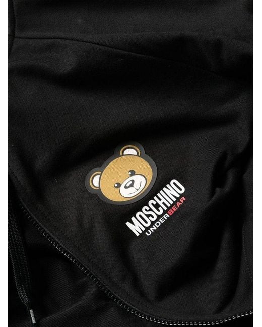Moschino Black Logo Printed Zip-up Jacket for men