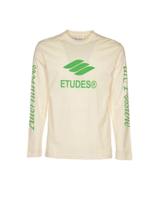Etudes Studio Natural Logo Printed Long Sleeved T-shirt for men
