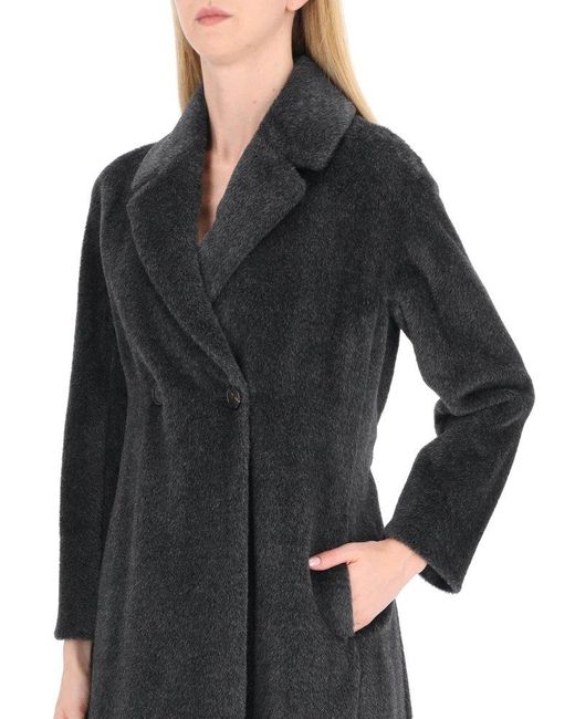 Max Mara Black Double-breasted Belted Coat