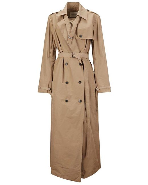 Dries Van Noten Natural Double-breasted Belted Coat