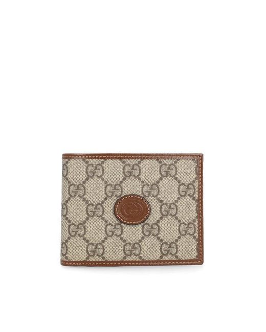 Gucci Bi-fold Wallet With Logo in Natural for Men