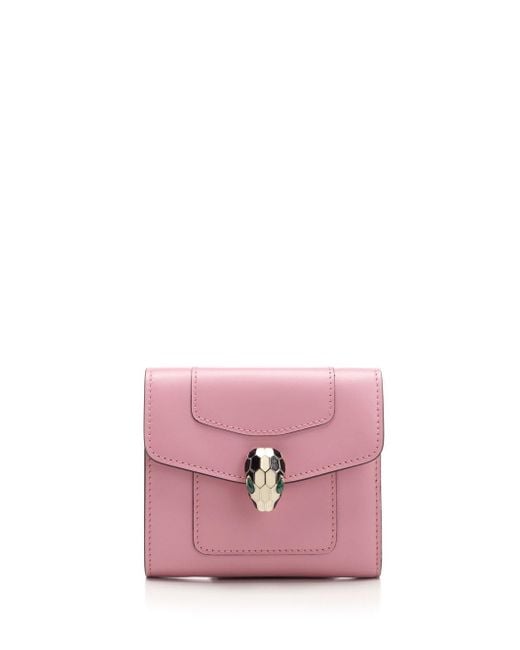 BVLGARI Pink Serpenti Forever Leather Wallet