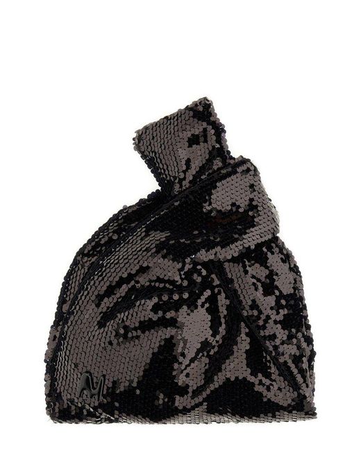 MSGM Black Paillettes Embellished Bag