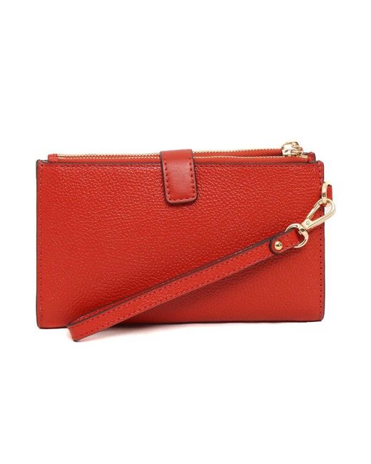 Michael kors red 2025 wallet on sale