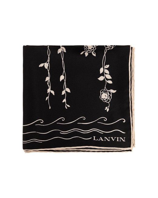 Lanvin Black Silk Scarf,