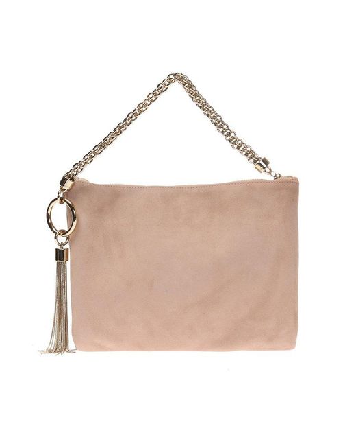 Jimmy Choo Pink Callie Tassel Detailed Clutch Bag