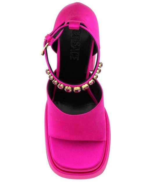 Versace Pink Medusa Aevitas Platform Sandals