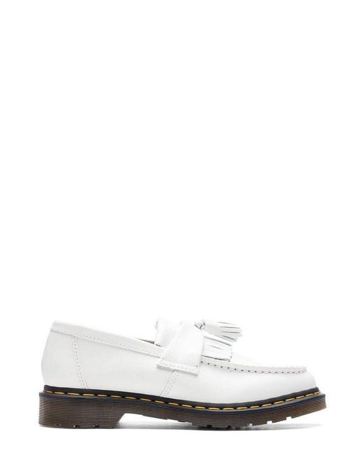 Dr. Martens White Adrian Tassel Loafers