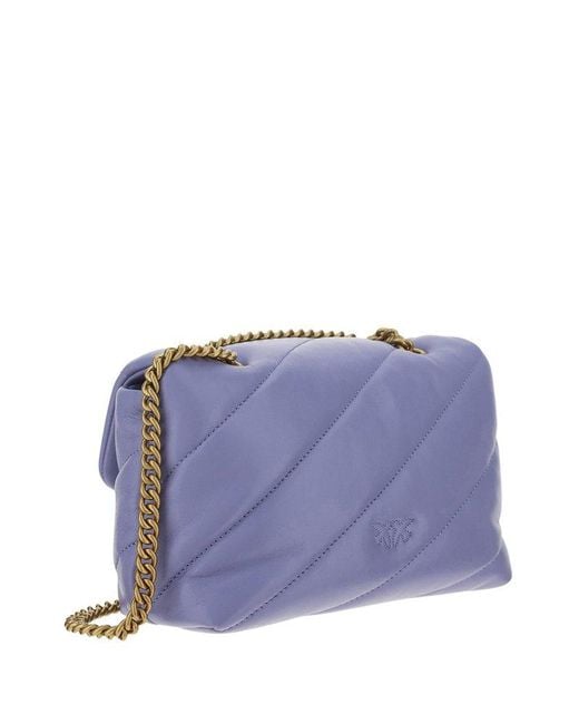 Pinko Leather Love Puff Maxi Quilted Mini Crossbody Bag in Purple Lyst UK