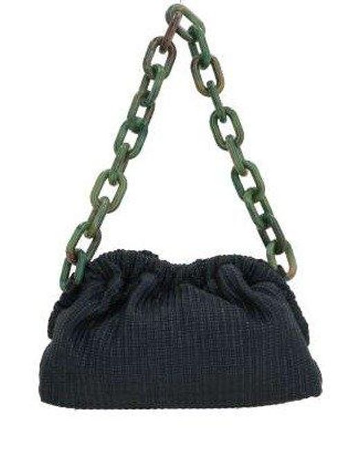 Mansur Gavriel Blue Chain-linked Clutch Bag