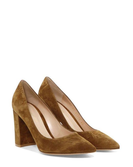Gianvito Rossi Brown Piper Pointed-toe Pumps